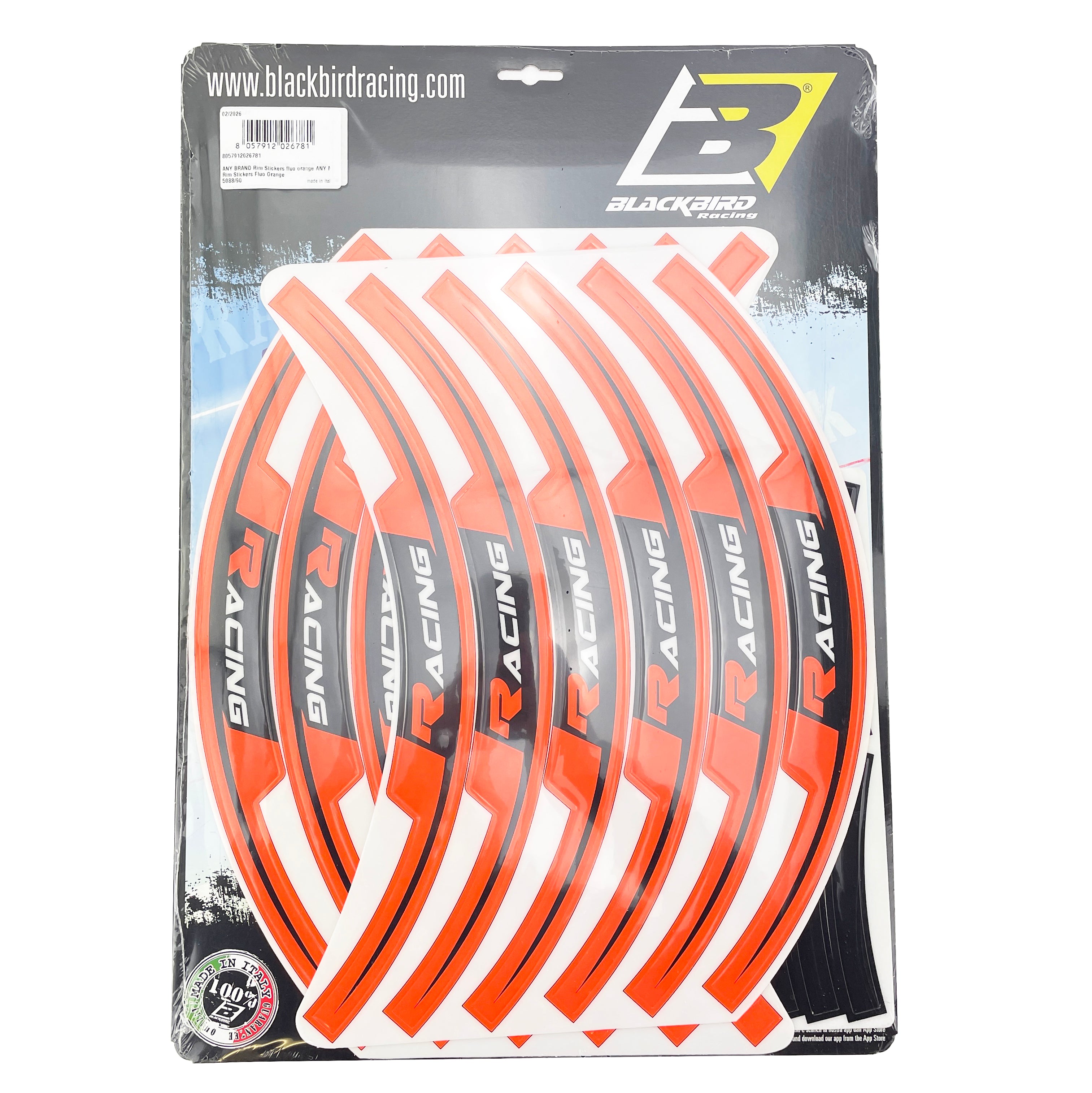 WING RIM STICKER ORANGE, BLACKBIRD 5088/90