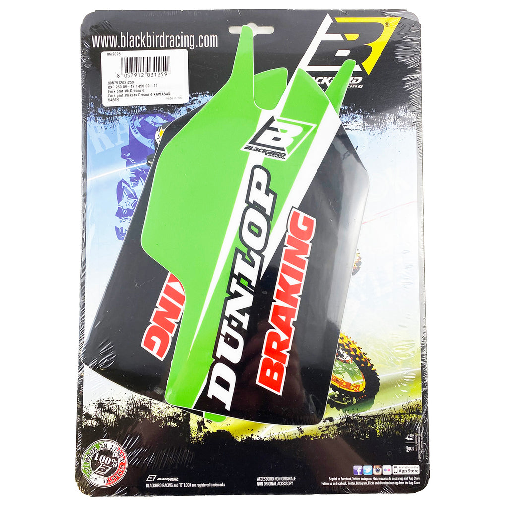 09-16 KXF250 09-15 KXF450  FORK DECALS, BLACKBIRD 5426N