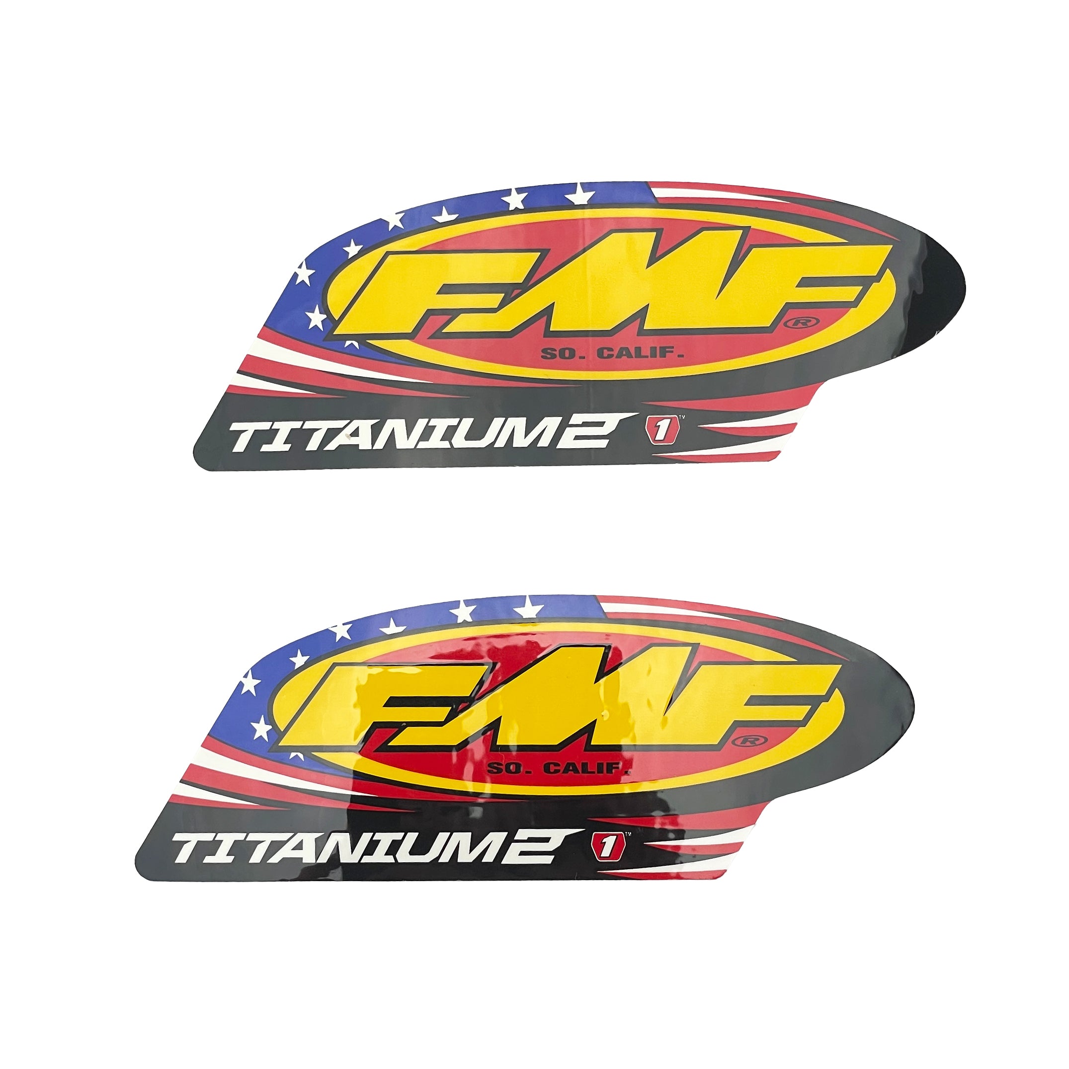 END OF LINE Ti2 Exhaust Silencer Patriotic Decal Pair - FMF 012786