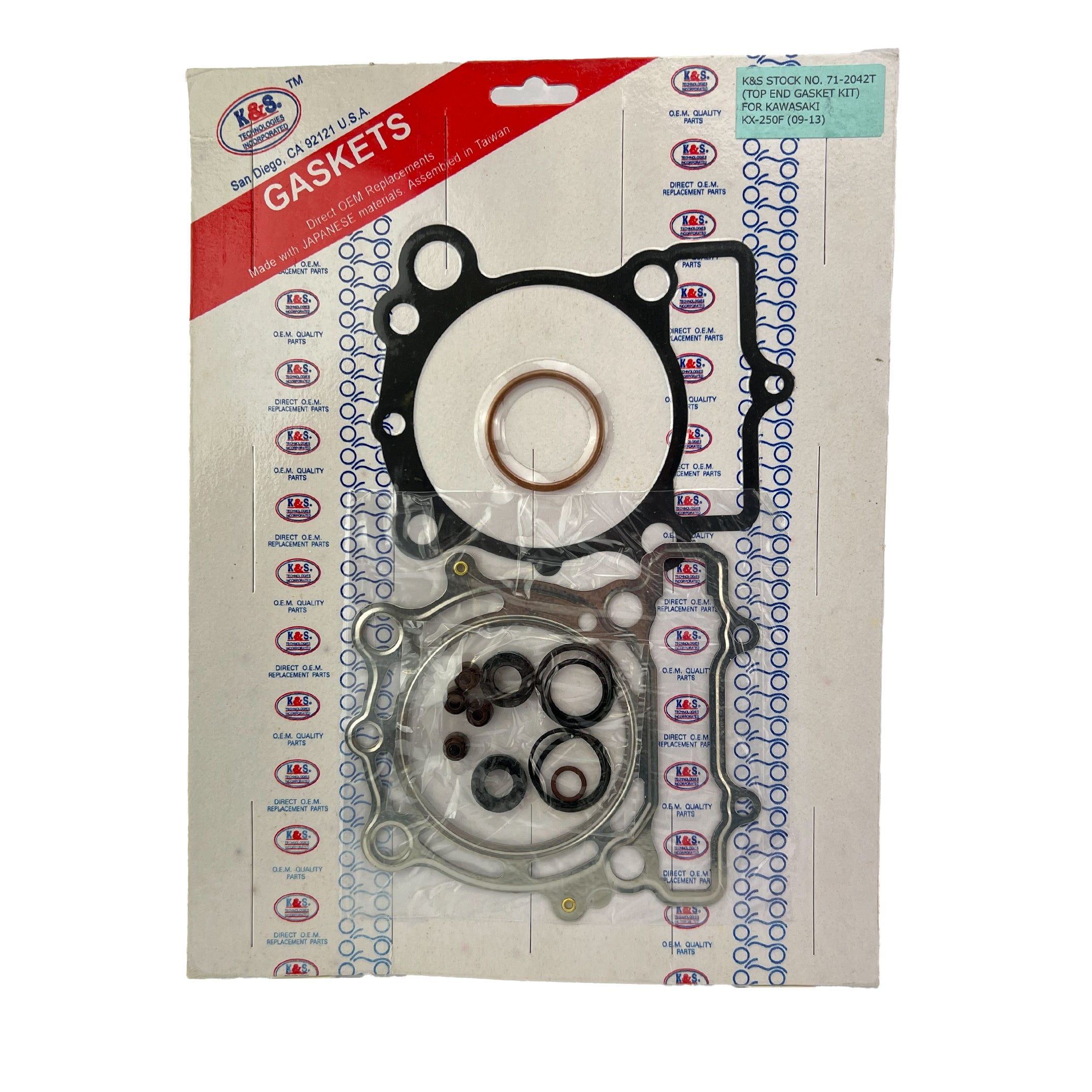 GASKET TOP END 09-13 KX250F, K&S TECHNOLOGIES 13PC KIT, KS71-2042T