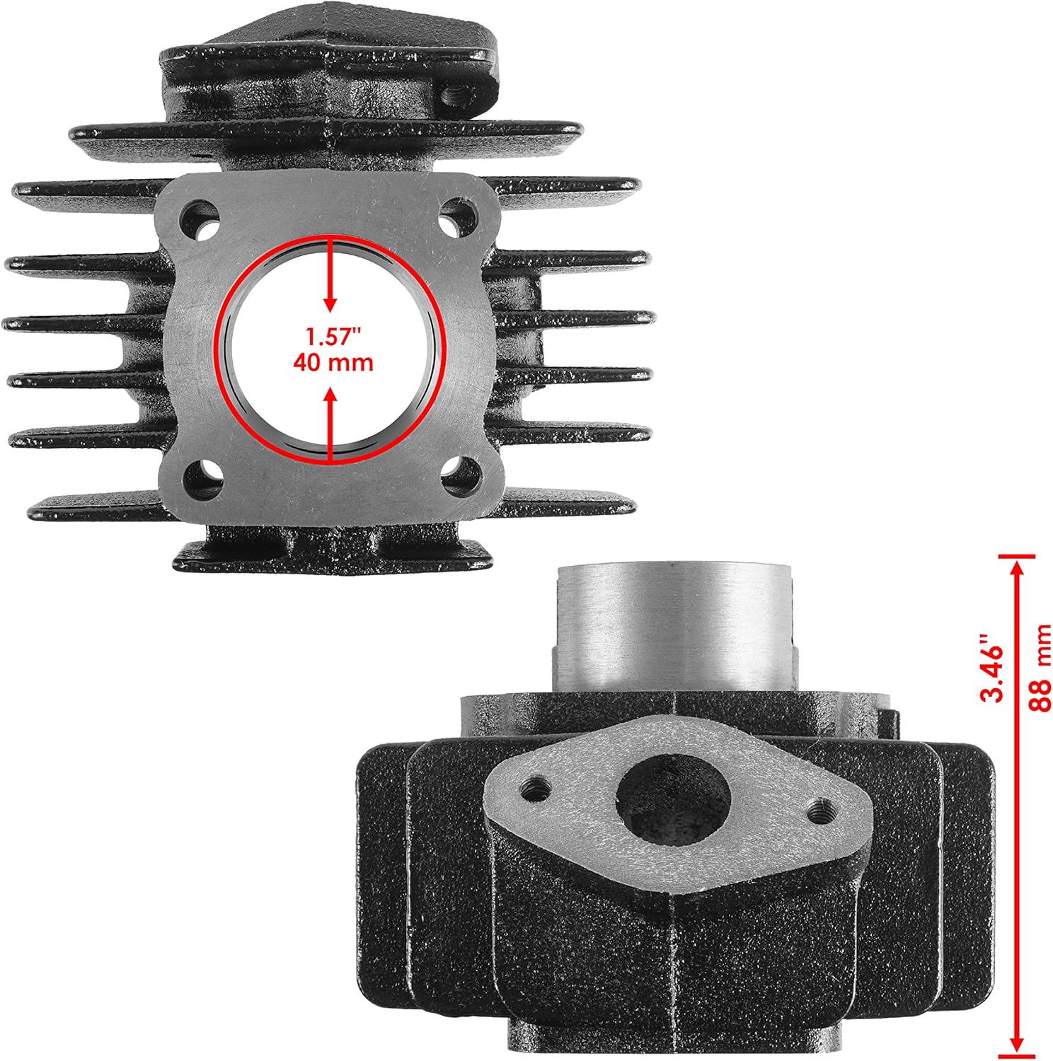 CYLINDER KIT WITH HEAD 40.00mm YAMAHA 1981 - 2022 PW50 4J2-11311-00-00-00-00
