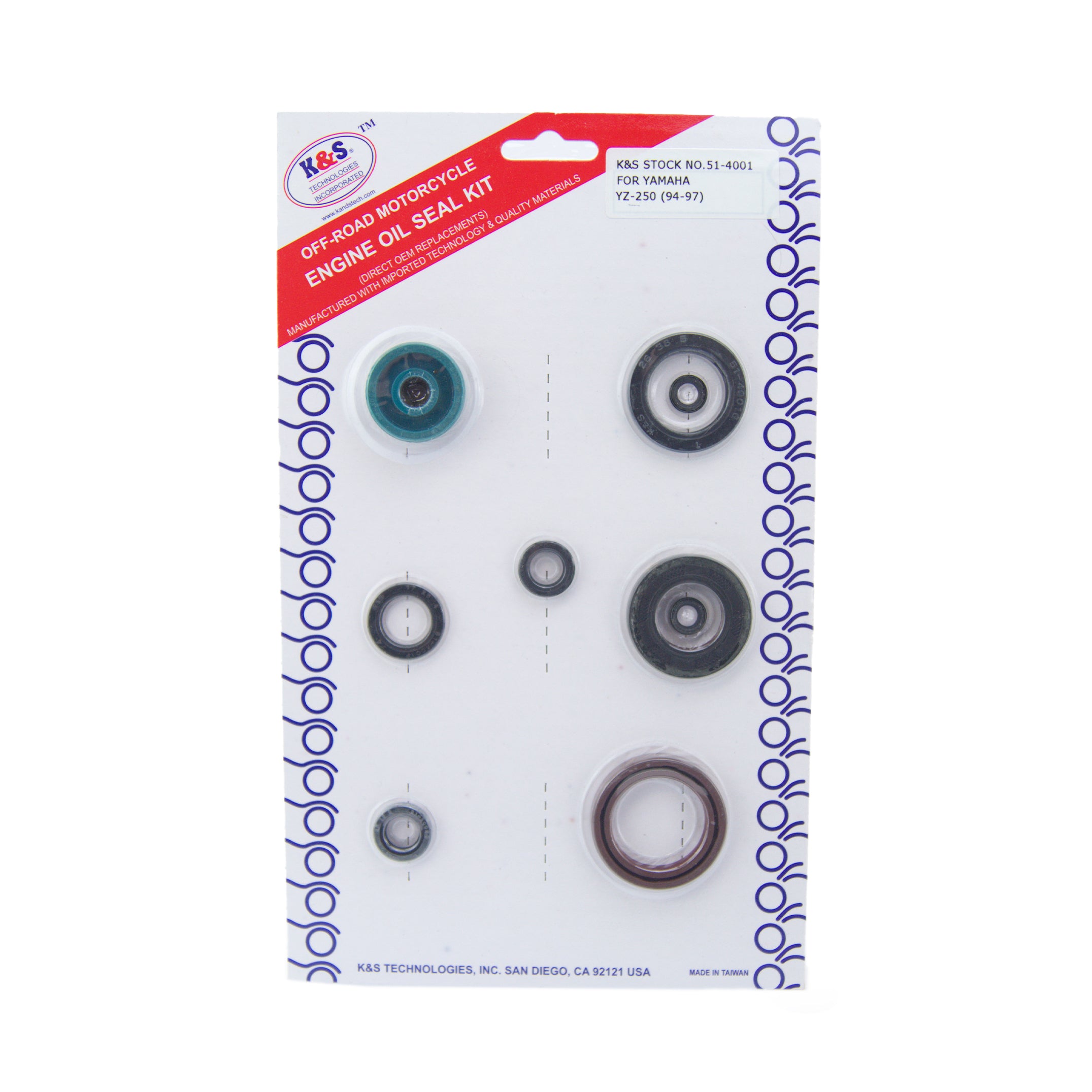 OIL SEAL SET 94-97 YZ125 9PCS KS 51-4001