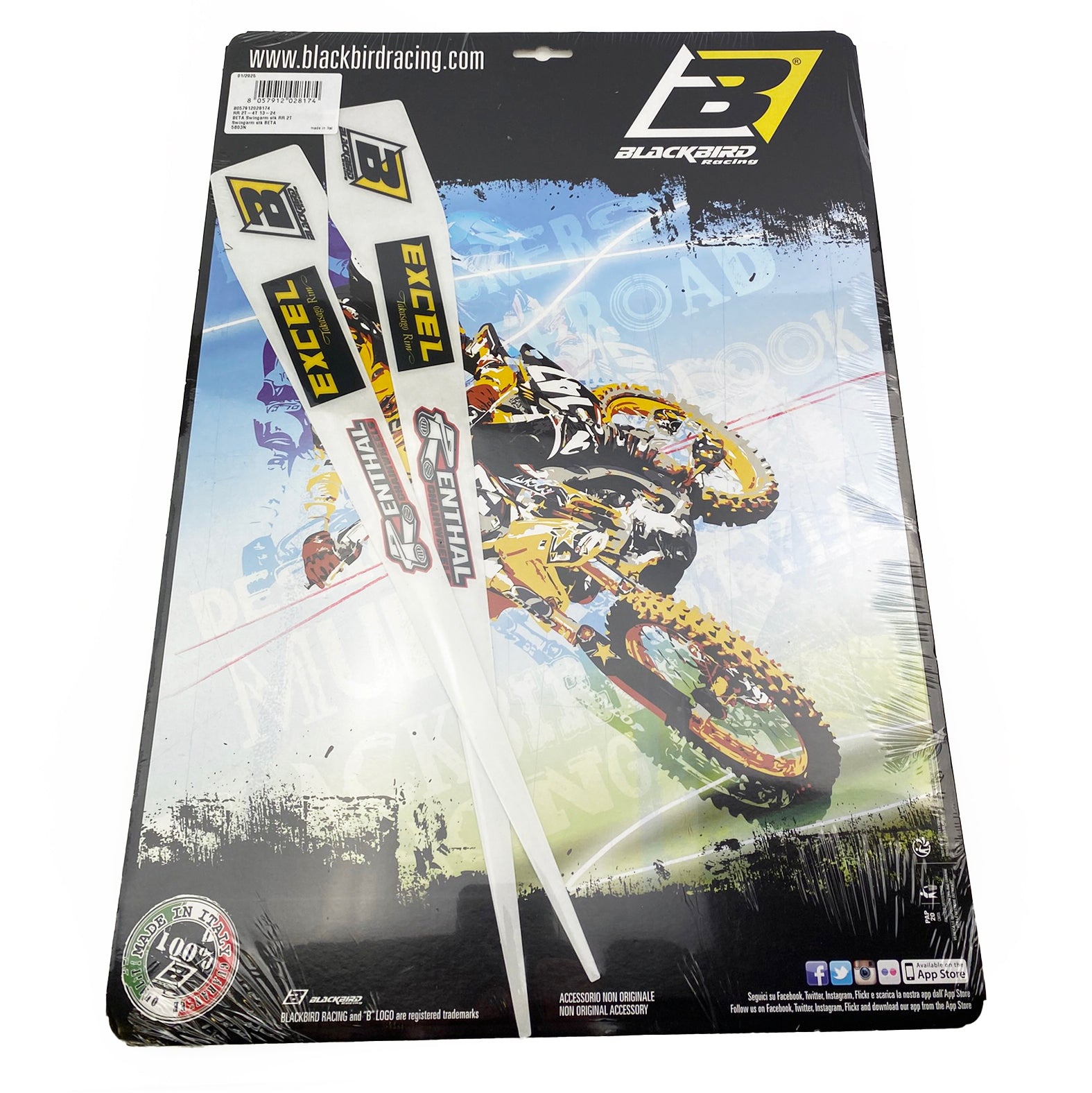 BETA RR 2T-4T 2013-25, SWINGARM DECALS, BLACKBIRD 5B03N