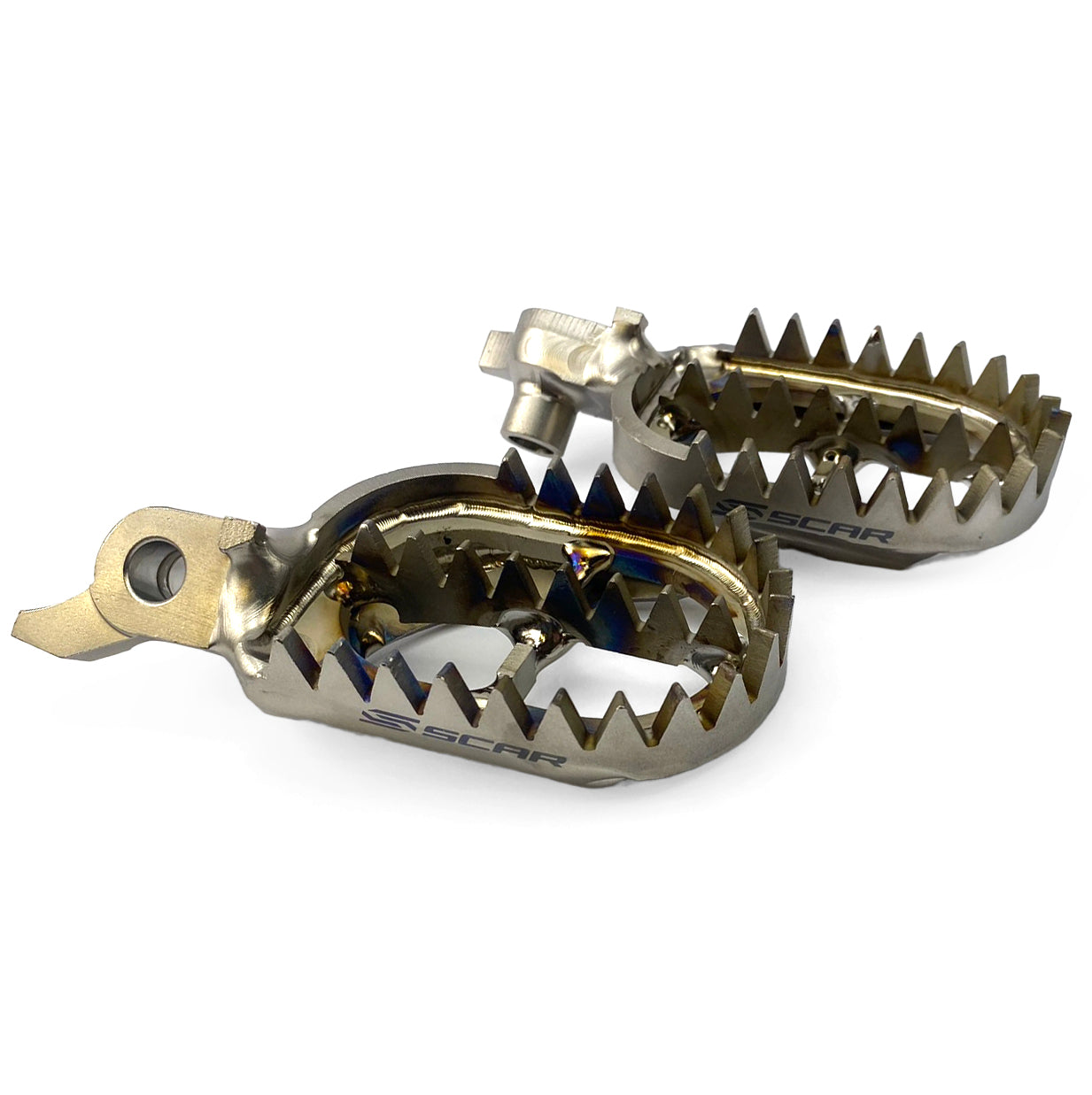 TITANIUM FOOTPEGS GRIPPER 23-26 FANTIC YAMAHA XXF WR YZ F FX 250 450 60mm WIDE 27 TEETH SCAR S1517