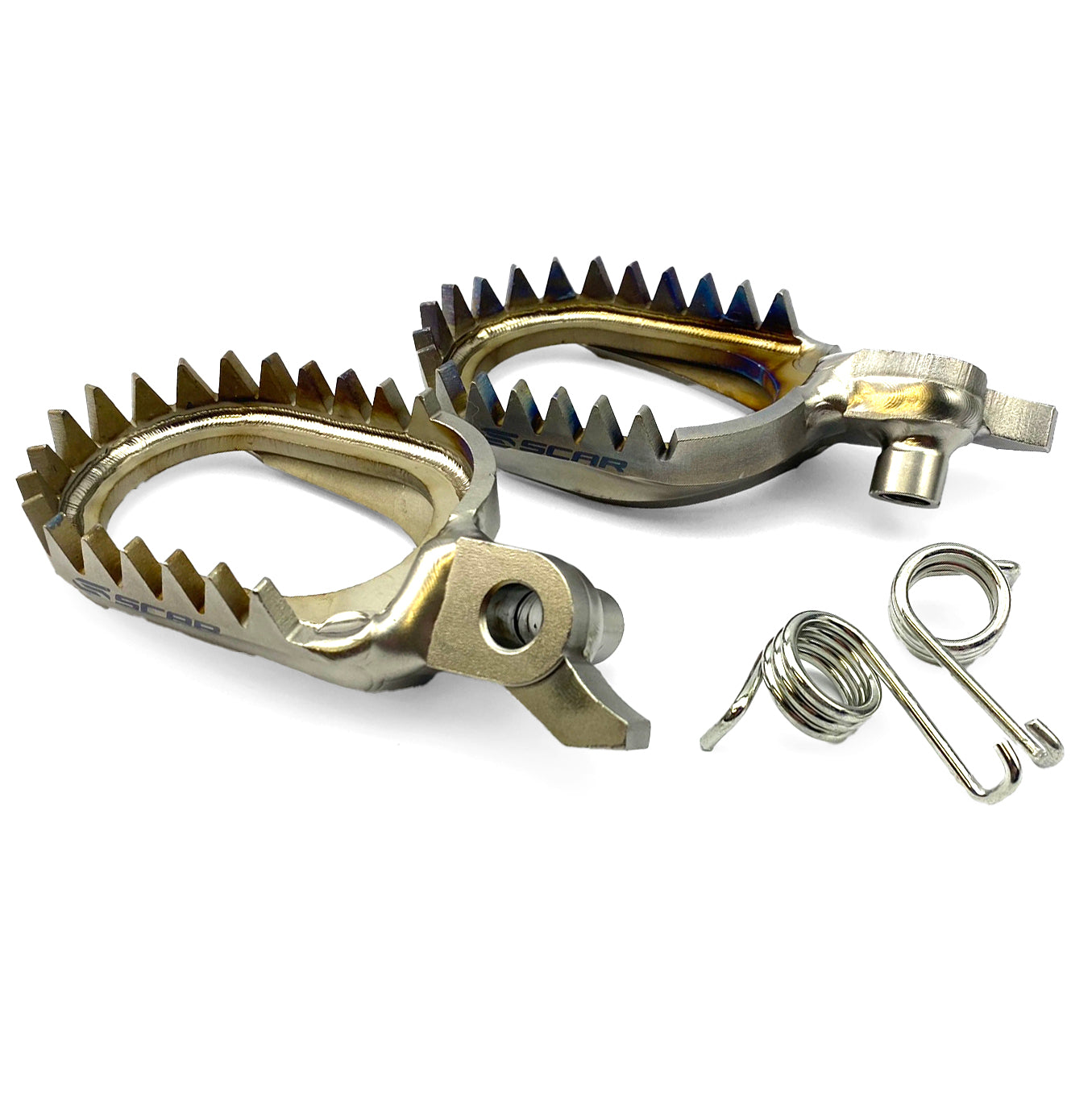 TITANIUM FOOTPEGS ANTI-MUD 23-26 FANTIC YAMAHA XXF WR YZ F FX 250 450 60mm 18 TEETH SCAR S1517AM