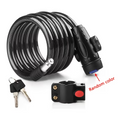 CABLE LOCK 10mm X 1200mm ANTI-THEFT COILED KEYED 2 KEYS