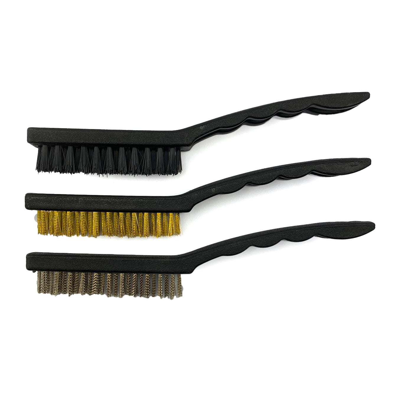 BRISTLE BRUSH SET 3PC 9 ASSORTED BRASS NYLON STEEL - TOOLZONE KDPBR050