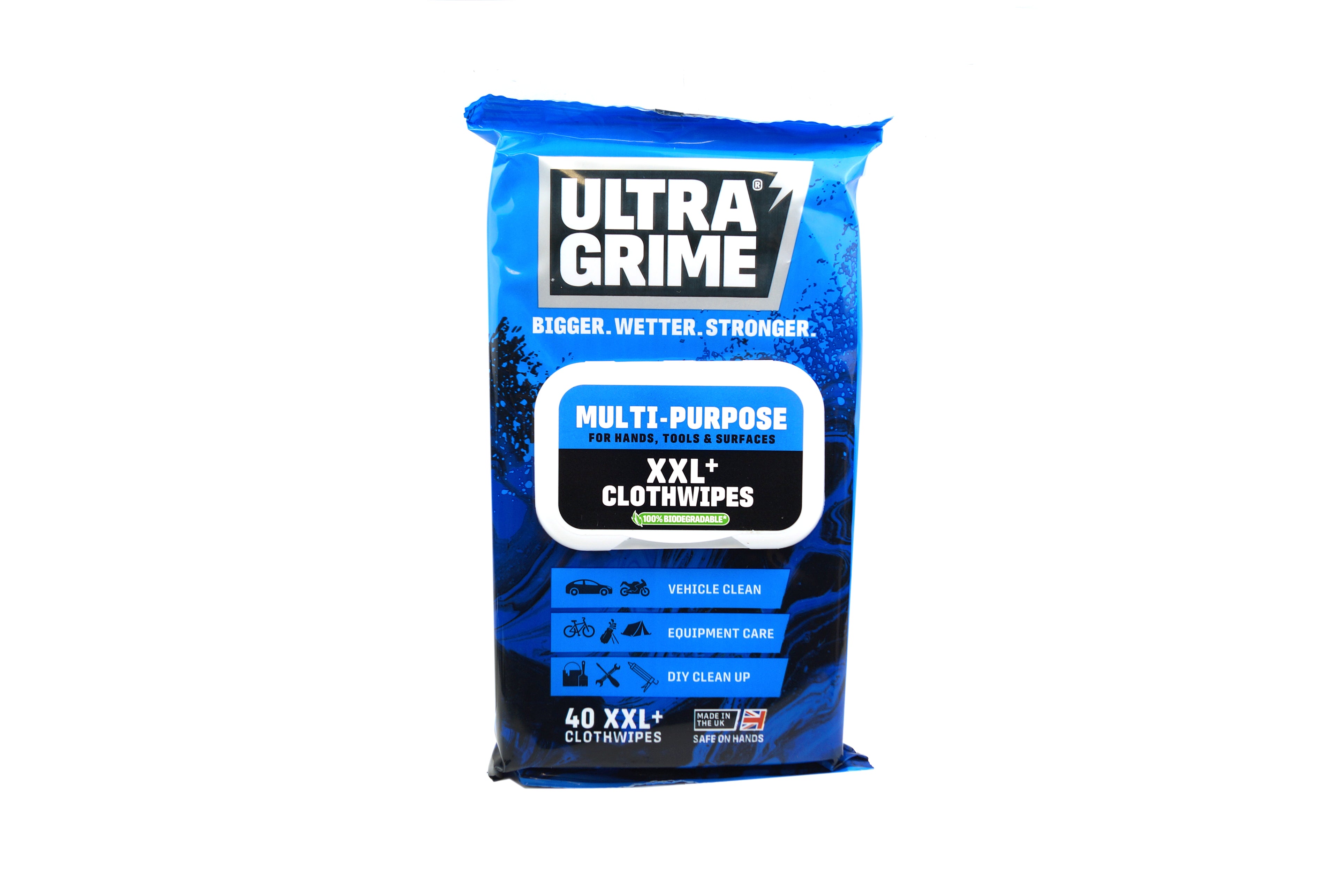 ULTRAGRIME WIPES 40PK XXL, Multi-Purpose Original Clothwipes 40pk, 2931138CM x 25CM HAND WIPES