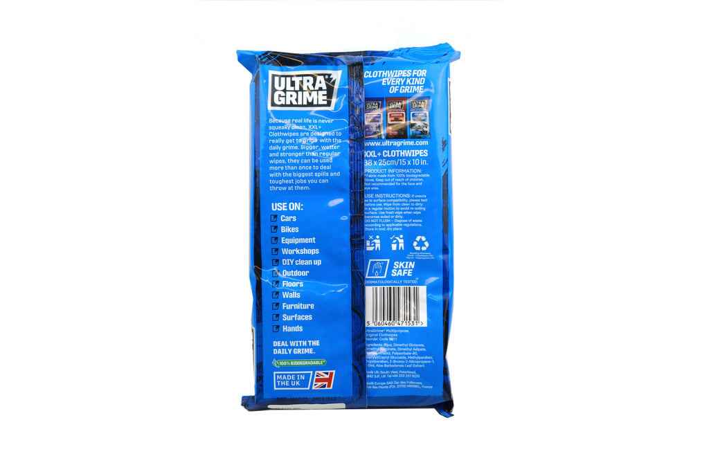 ULTRAGRIME WIPES 40PK XXL, Multi-Purpose Original Clothwipes 40pk, 2931138CM x 25CM HAND WIPES