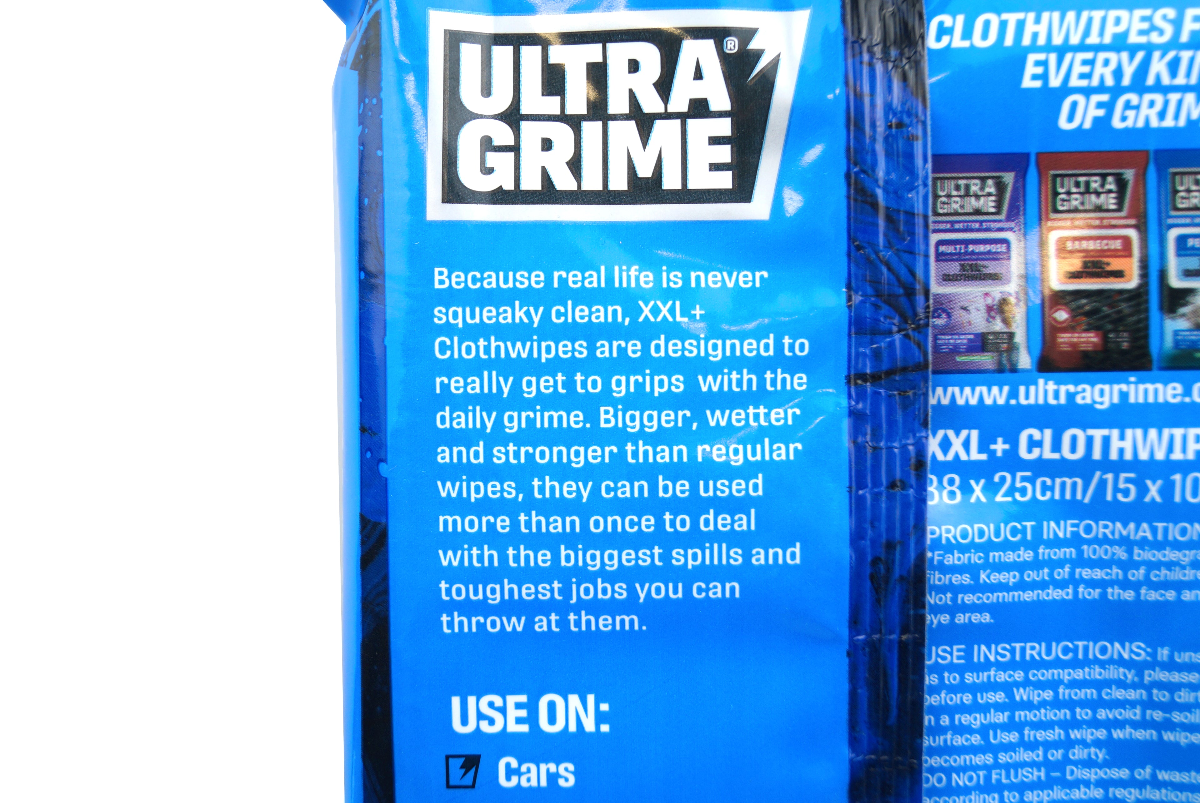 ULTRAGRIME WIPES 40PK XXL, Multi-Purpose Original Clothwipes 40pk, 2931138CM x 25CM HAND WIPES