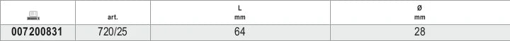 1/2 Drive Impact Universal Joint, 64mm Length - Beta Tools 720/25