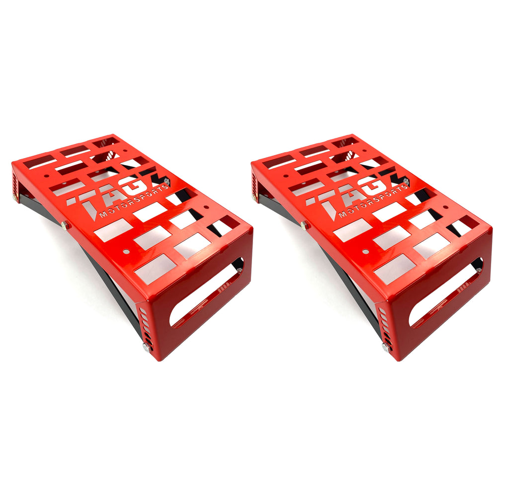 UNIVERSAL STARTING BLOCKS RED LIGHTWEIGHT STEEL ADJUSTABLE 80 – 190mm TAG-Z