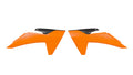 RADIATOR SCOOPS 2024-2025 KTM SX 65, ORANGE/BLACK RTECH R-CVKTMARNR2465