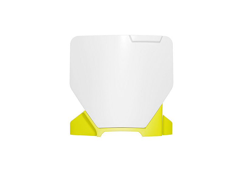 FRONT PLATE 2024 HUSKY TC65, OEM WHITE/YELLOW, RTECH R-TBHSQBNGQ165