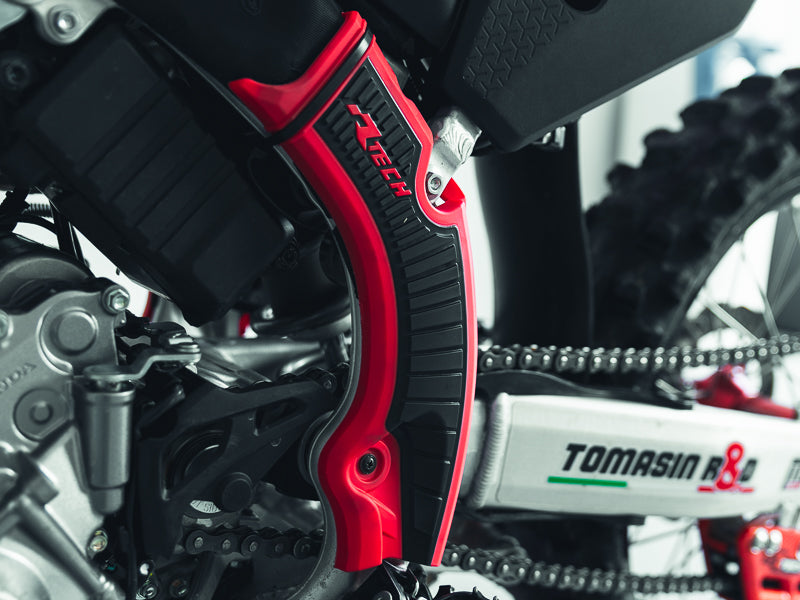FRAME GUARD HONDA CRF 250/450 2025 R-TECH RED BLACK R-PRTCRFRSNR2