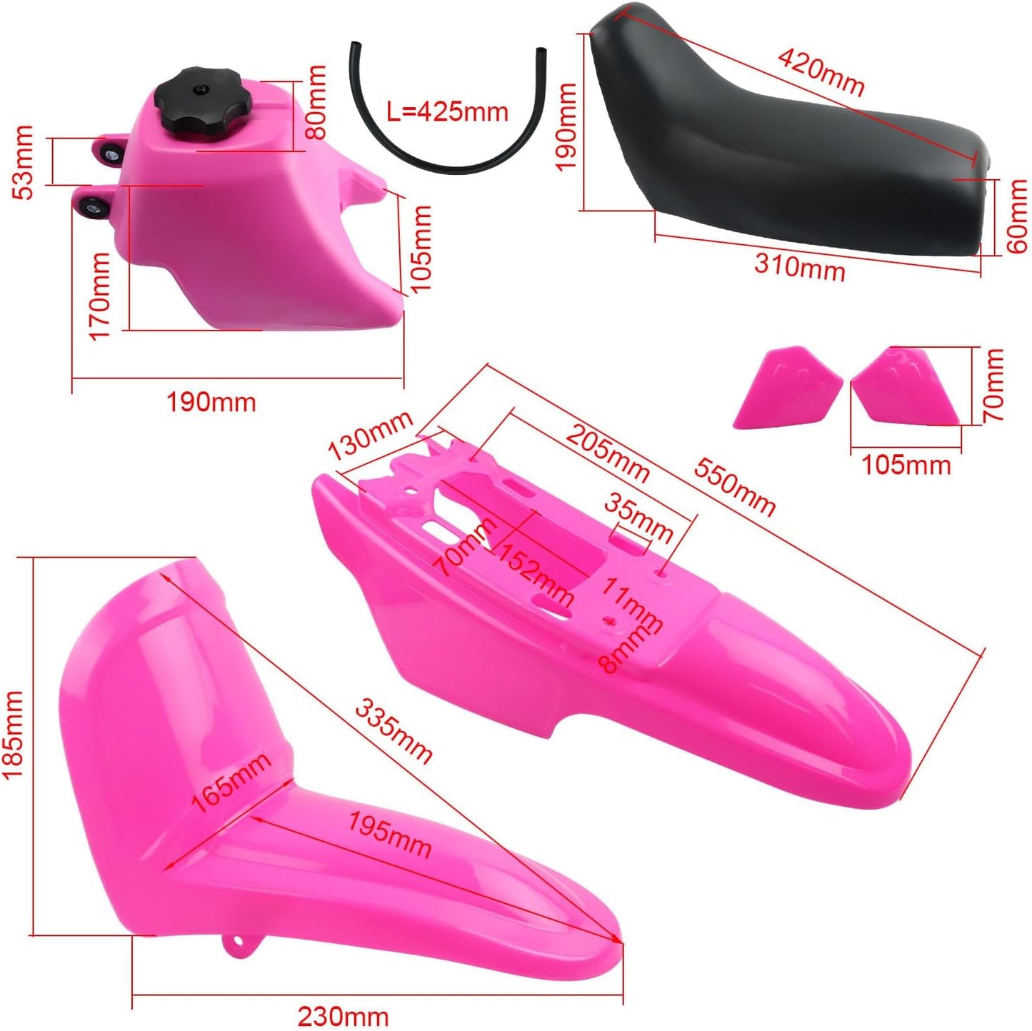 SEAT TANK FENDER KIT PW50 PY50 HX PW034 PINK