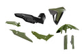 PLASTIC KIT WITH SEAT TRANSALP 750 R-TECH NAVY GREEN BLACK R-KITALP-VN0-024