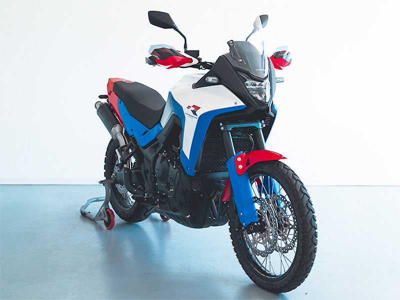 PLASTIC KIT WITH SEAT TRANSALP 750 R-TECH WHITE BLACK RED R-KITALP-HRC-024