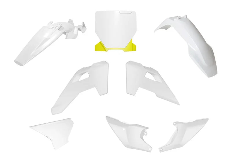 PLASTIC KIT 6PC HUSQVARNA TC 85 2025-2026 R-TECH WHITE YELLOW R-KITHSQ-OEM-885