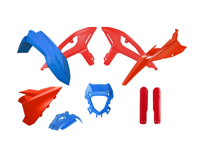 PLASTIC KIT BETA FACTORY RR X-PRO RACE 2025-2026, R-TECH R-KITBET-OEM-385 7 PCS BLUE RED