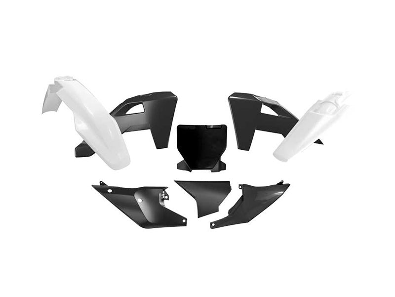PLASTIC KIT 6PCS HUSQVARNA TC/FC/TX/FX 2025-26, R-TECH R-KITHSQ-NR1-525 BLACK WHITE