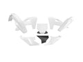 PLASTIC KIT 6PCS HUSQVARNA TC/FC/TX/FX 2025-26, R-TECH R-KITHSQ-BN1-525 WHITE BLACK