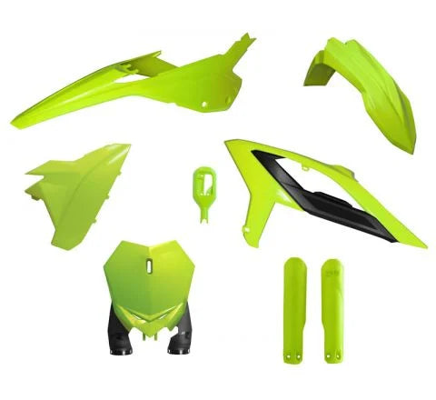 PLASTIC KIT/6 2024-25 BETA RX 300-450 NEON YELLOW, RTECH R-KITBET-GF0-624