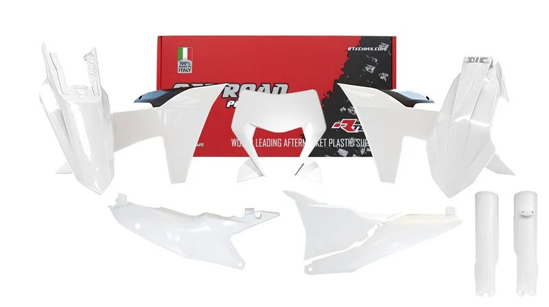 PLASTIC KIT/7 2024-2025 KTM EXC, EXC-F WHITE/BLACK, RTECH R-KITKTM-BN0-704