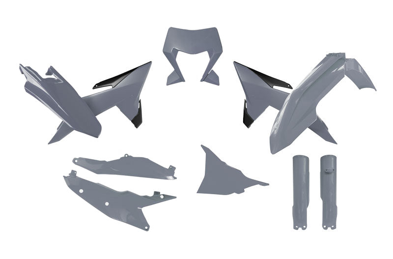 PLASTIC KIT/7 2026 KTM EXC, EXC-F, QUANTUM GREY/BLACK, RTECH R-KITKTM-GR0-706