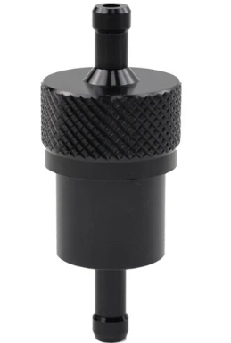 FUEL INLINE FILTER ALUMINIUM WASHABLE CORE BLACK UNIVERSAL PETROL