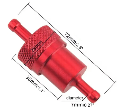 FUEL INLINE FILTER ALUMINIUM WASHABLE CORE BLACK UNIVERSAL PETROL