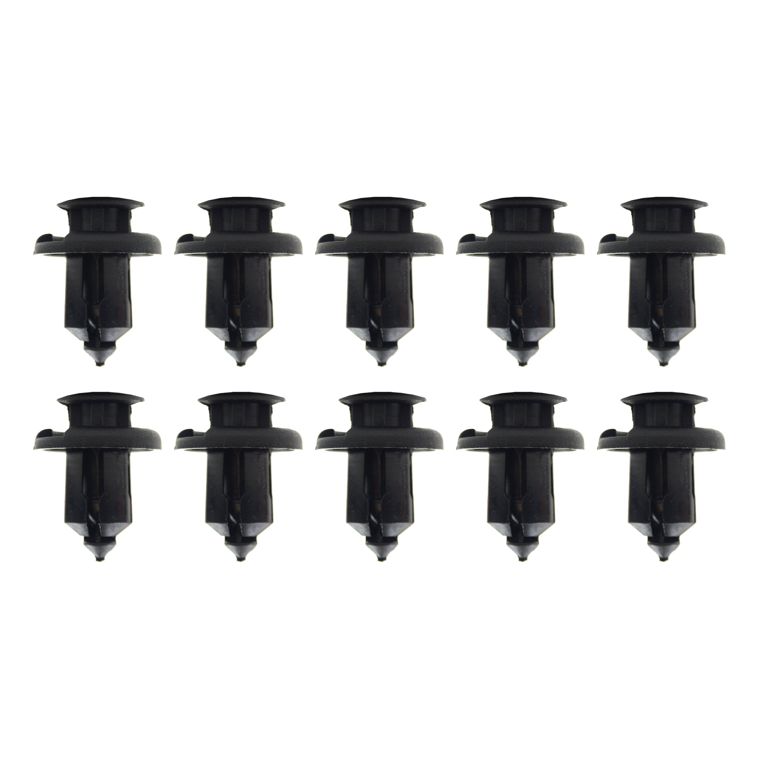 (PACK OF 10) M10 PLASTIC CENTER PUSH FENDER CLIPS RIVETS, 10mm x 15mm x 20mm