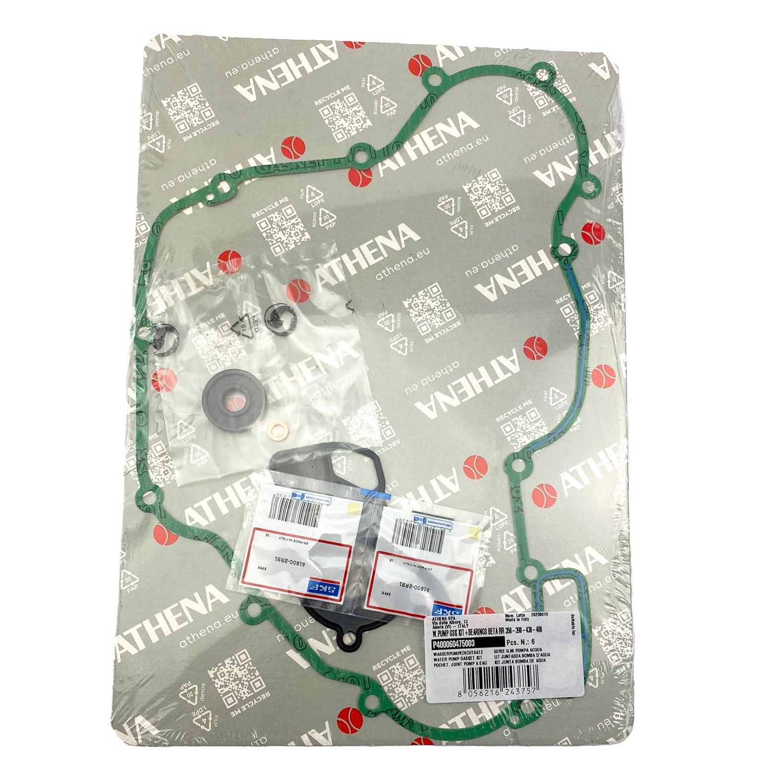 WATER PUMP GASKET KIT BETA 350-480 ATHENA P400060475003, WITH BEARINGS