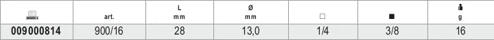 Adaptor, 1/4 Female to 3/8 Male Drive, 28mm Length - Beta Tools 900/16