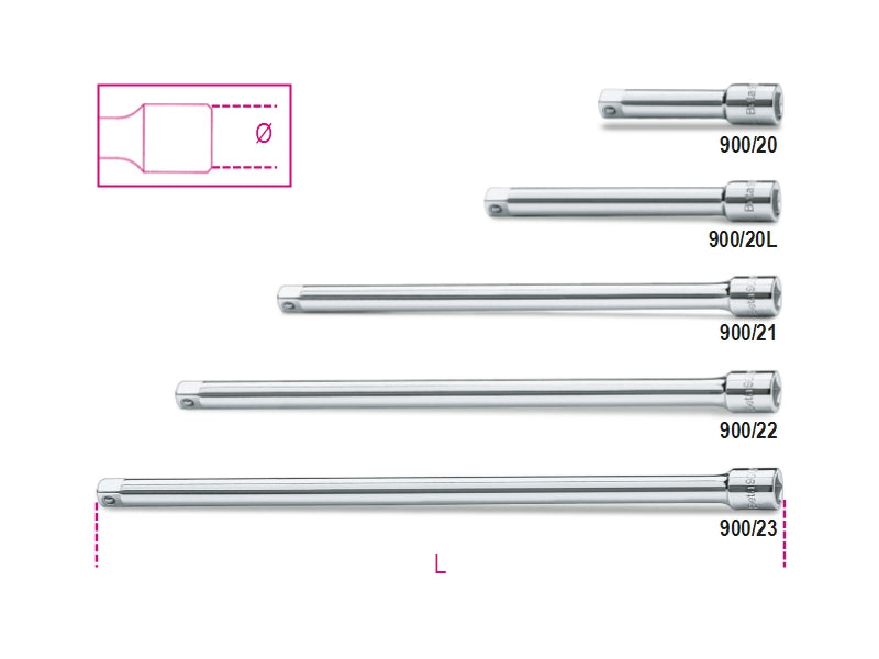 Extension Bar, 1/4 Female to Male Drive, 50mm Length - Beta Tools 900/20