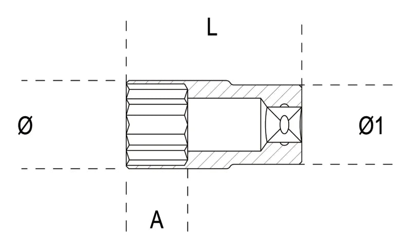Hexagon Hand Sockets Long Series 1/4 8mm - Beta Tools 900L 8