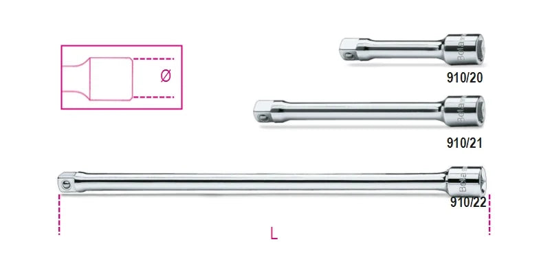 3/8 Drive Extension Bar 125mm - Beta Tools 910/21