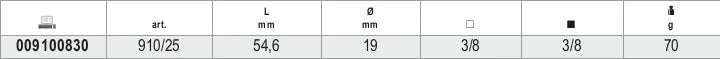 3/8 Drive Universal Joint 54.6mm - Beta Tools 910/25