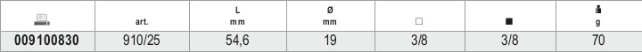 3/8 Drive Universal Joint 54.6mm - Beta Tools 910/25