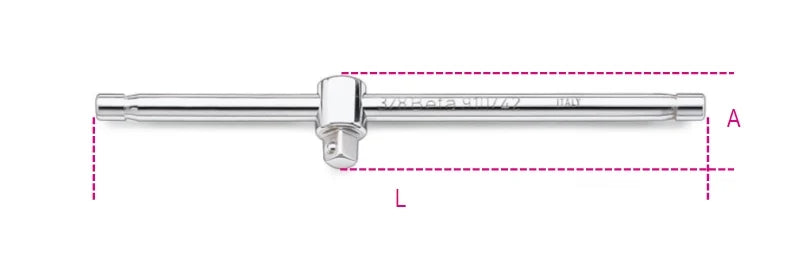 3/8 Drive Sliding T-Handle 210mm - Beta Tools 910/42