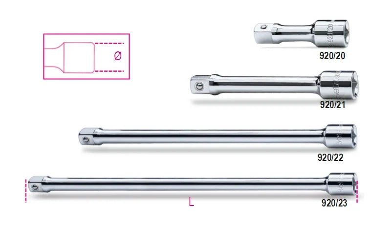 1/2 Drive Extension Bar 255mm - Beta Tools 920/22