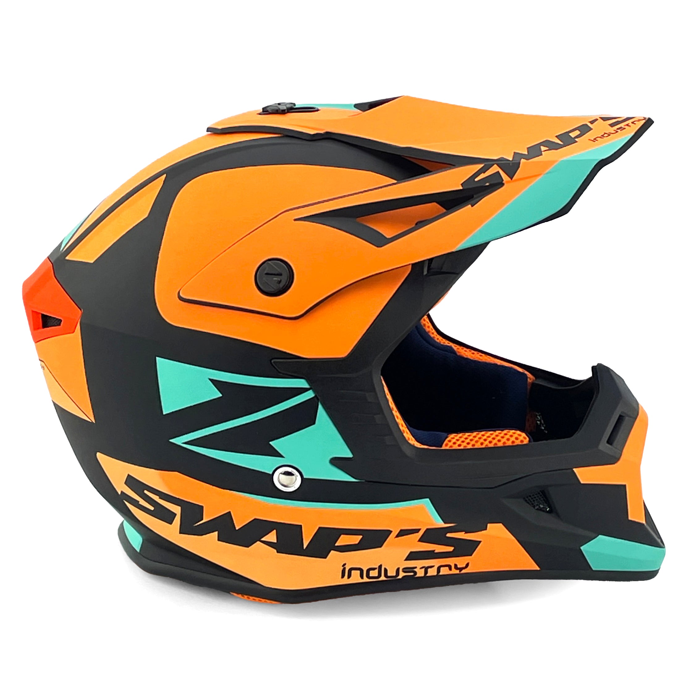 MX HELMET XL 62 BLACK/ORANGE, SWAP'S S818 FULL FACE CSW7G5105, !! ACU GOLD APPROVED !!