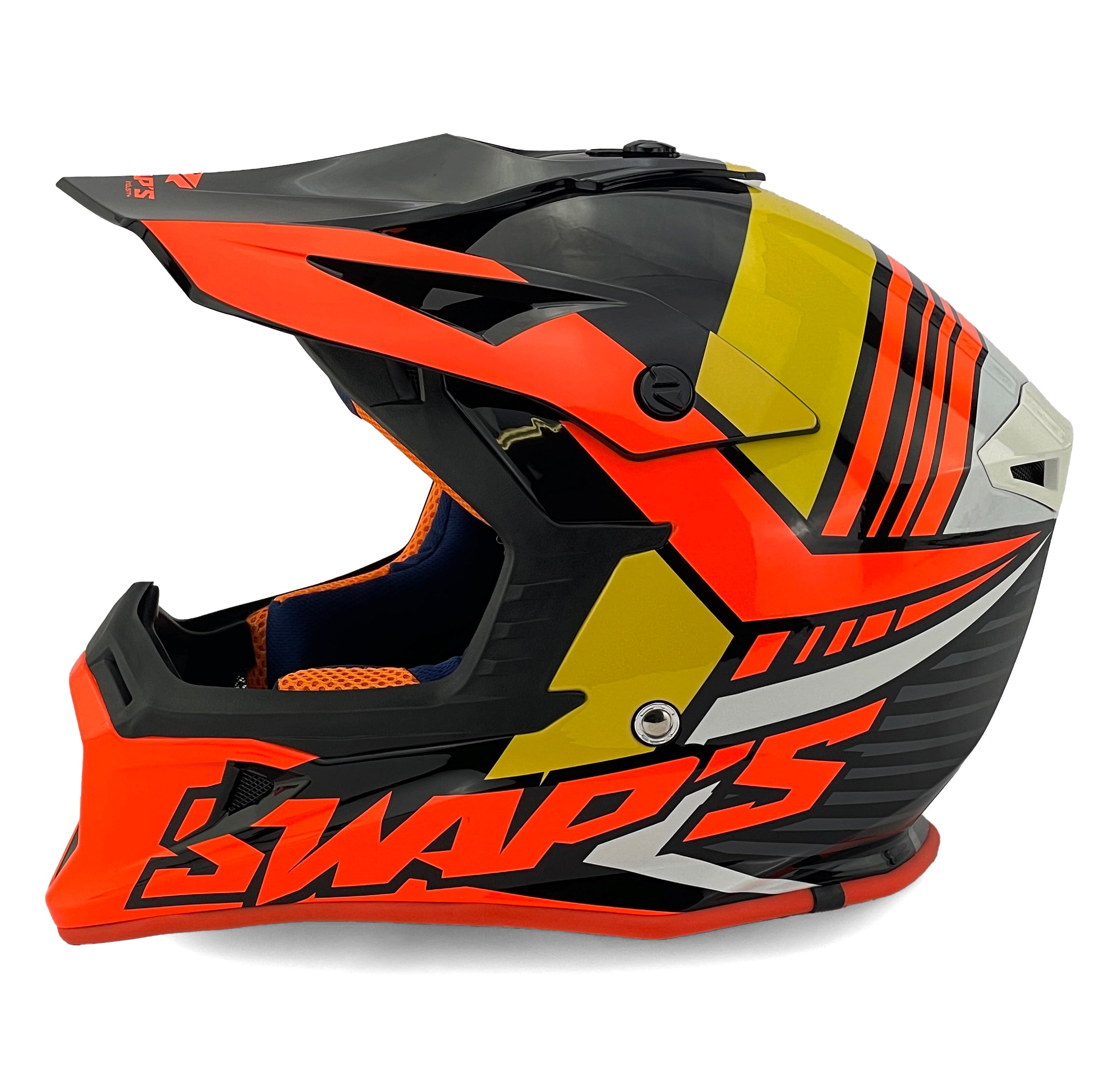 MX HELMET XL 62 BLACK/ORANGE 21, SWAP'S S818 FULL FACE CSW11G0105, !! ACU GOLD APPROVED !!