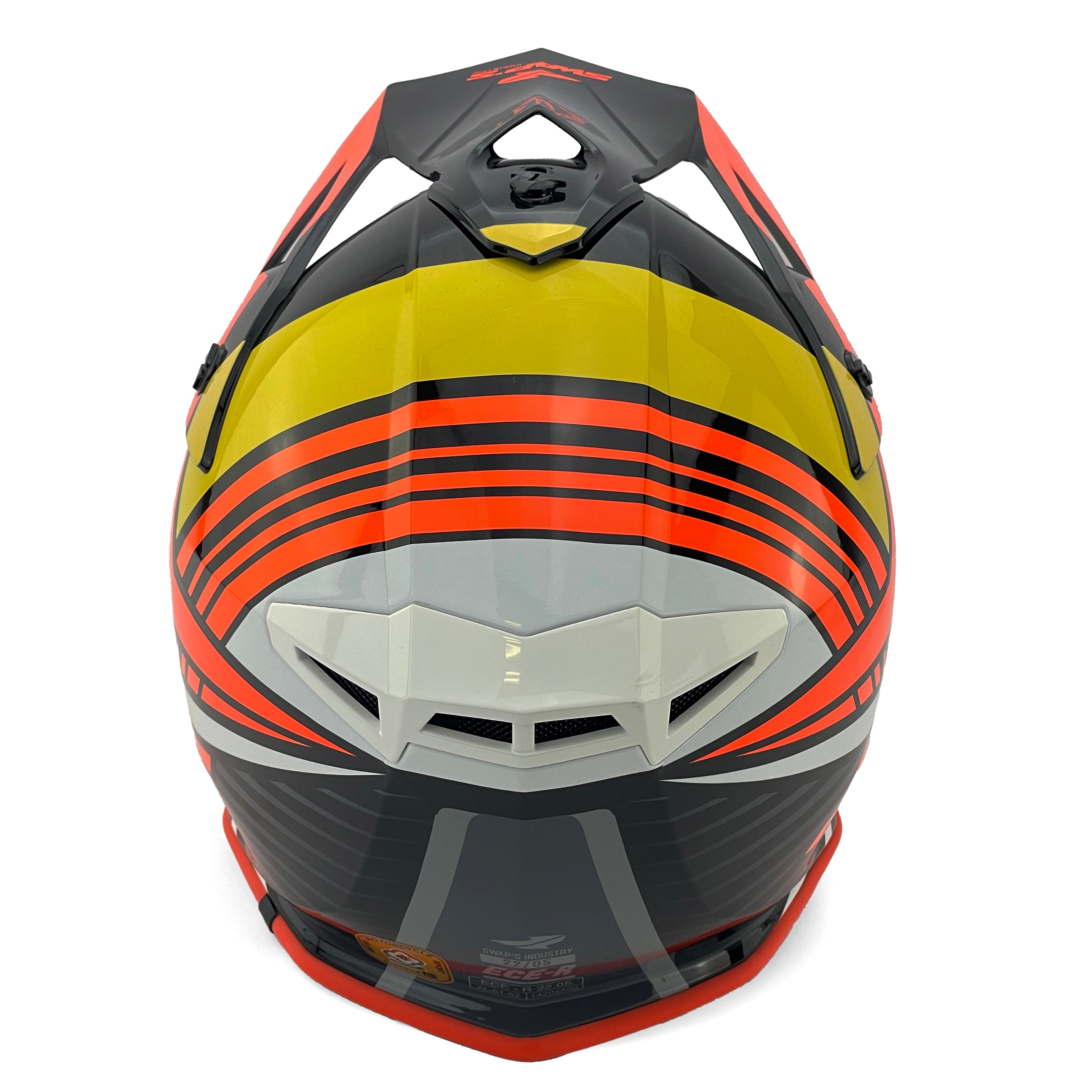 MX HELMET XL 62 BLACK/ORANGE 21, SWAP'S S818 FULL FACE CSW11G0105, !! ACU GOLD APPROVED !!