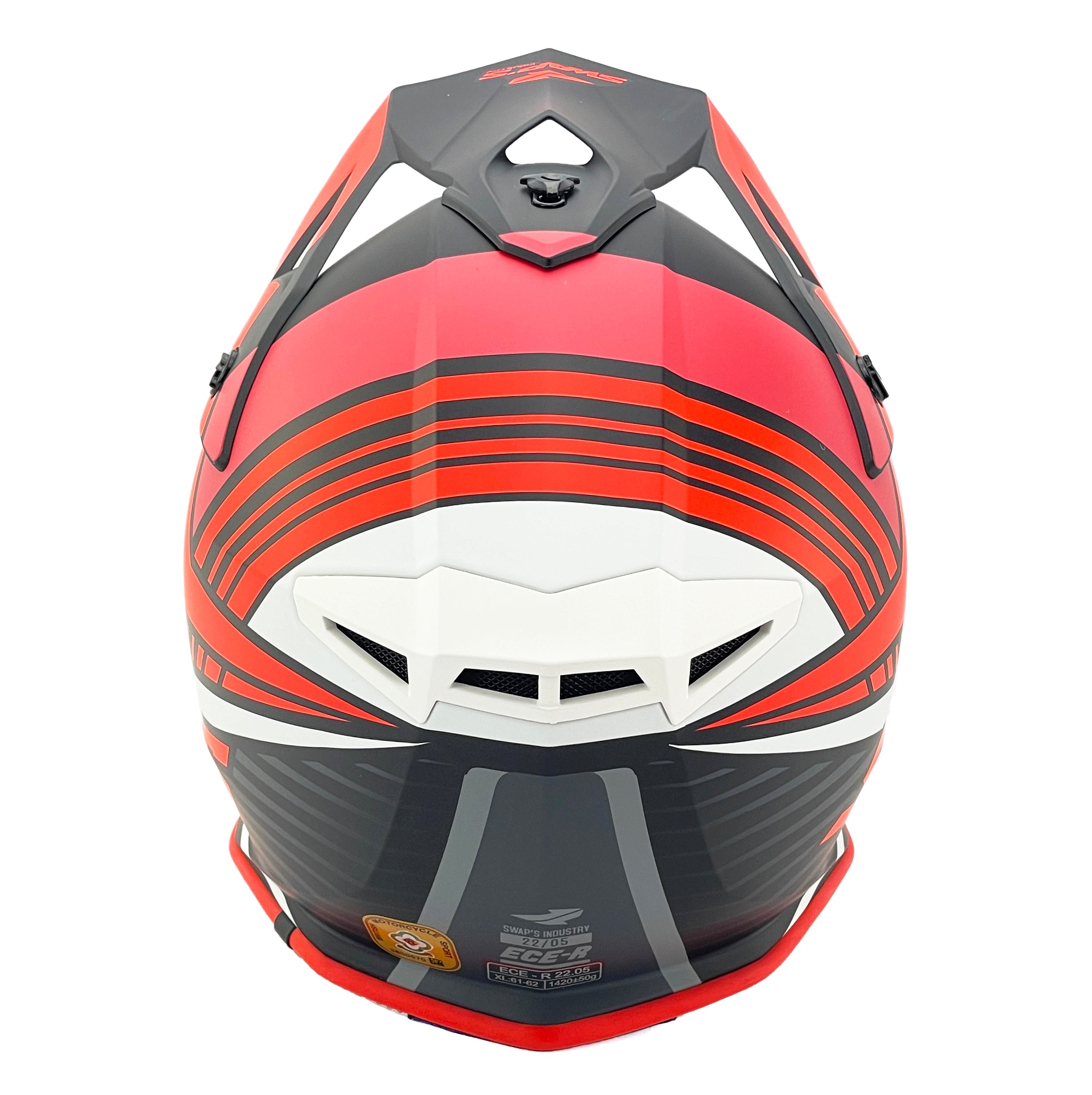MX HELMET XL 62 BLACK/RED 21, SWAP'S S818 FULL FACE CSW2F8105, !! ACU GOLD APPROVED !!