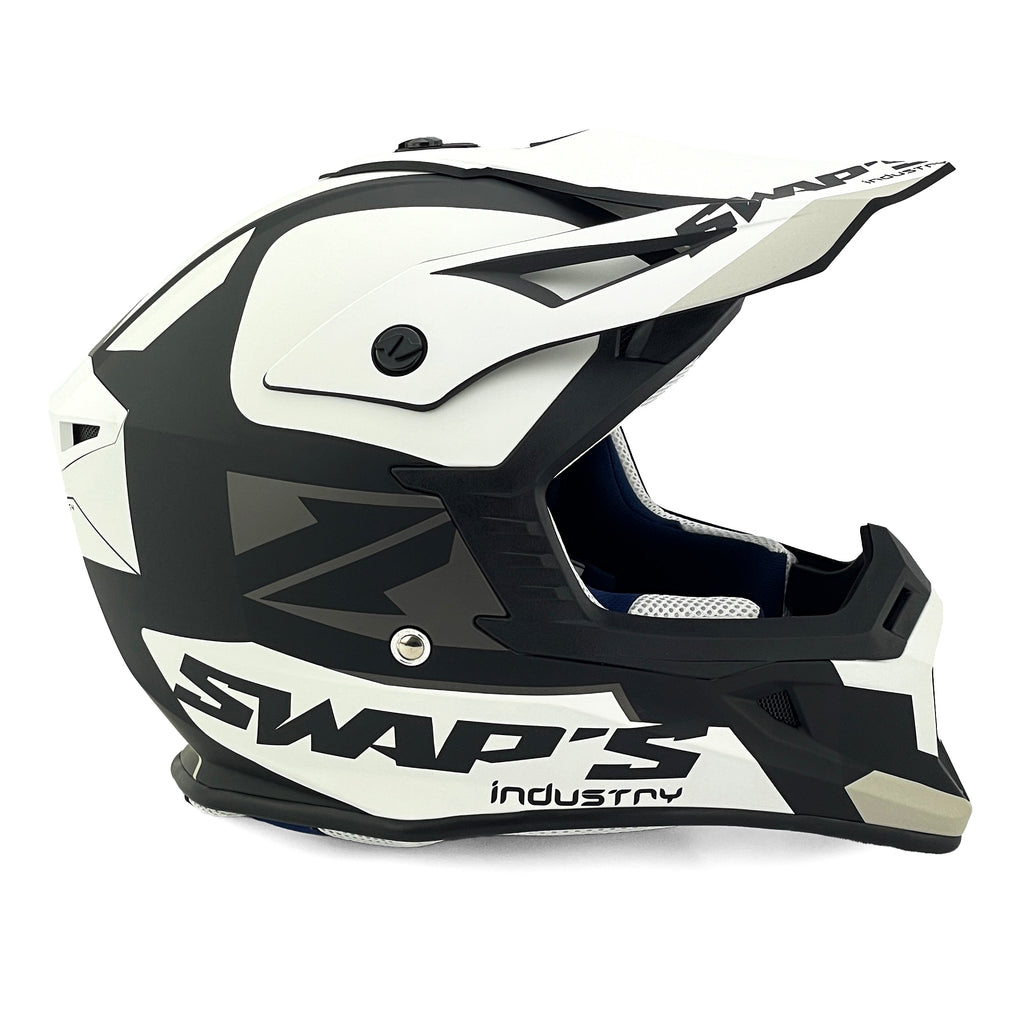 MX HELMET XL 62 BLACK/WHITE, SWAP'S S818 FULL FACE CSW5G1105, !! ACU GOLD APPROVED !!