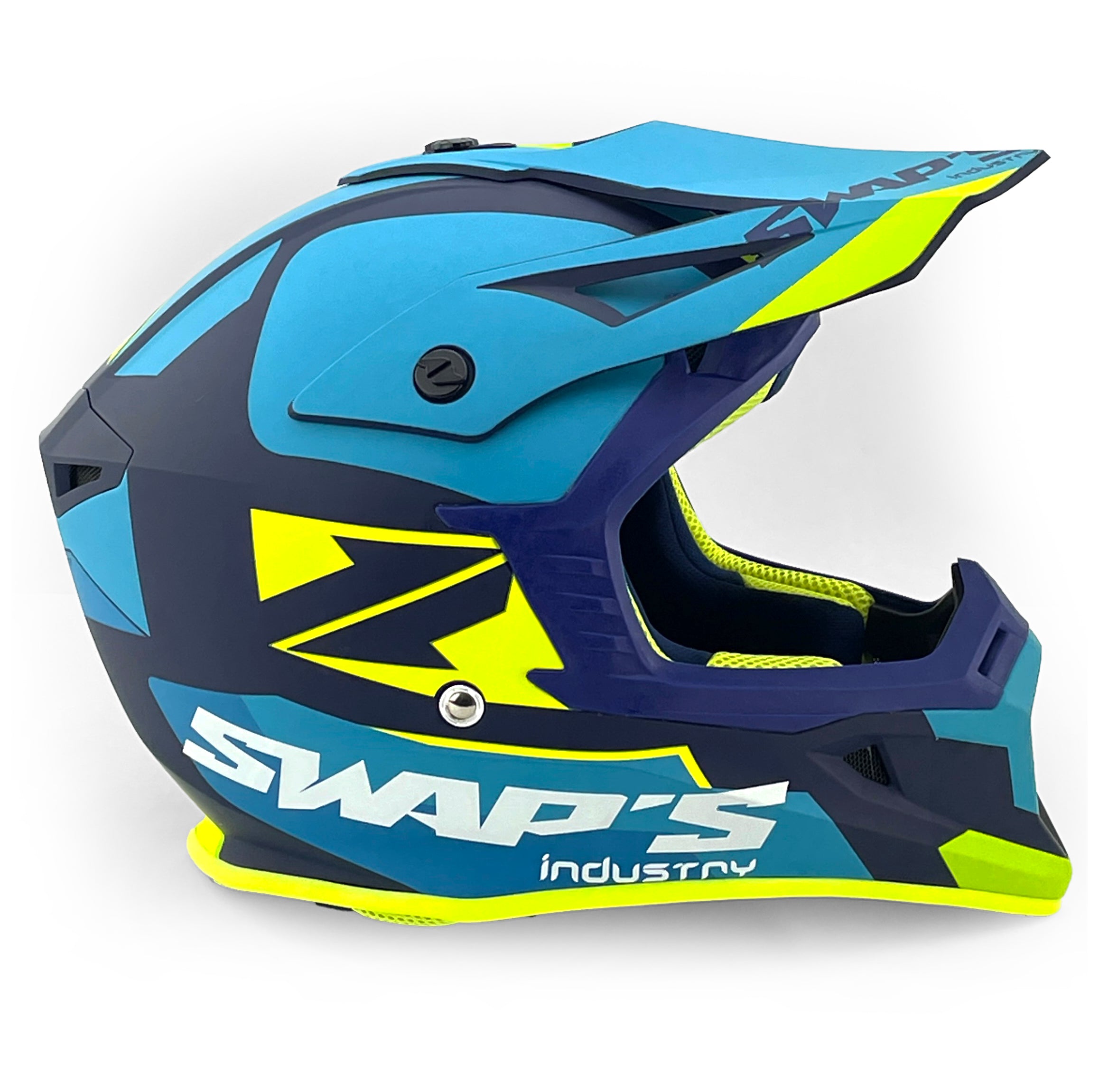 MX HELMET XL 62 BLUE/YELLOW, SWAP'S S818 FULL FACE CSW3G4105, !! ACU GOLD APPROVED !!