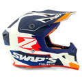 MX HELMET XL 62 WHITE/BLUE SWAP'S S818 FULL FACE CSW2G7105 !!ACU GOLD APPROVED!!