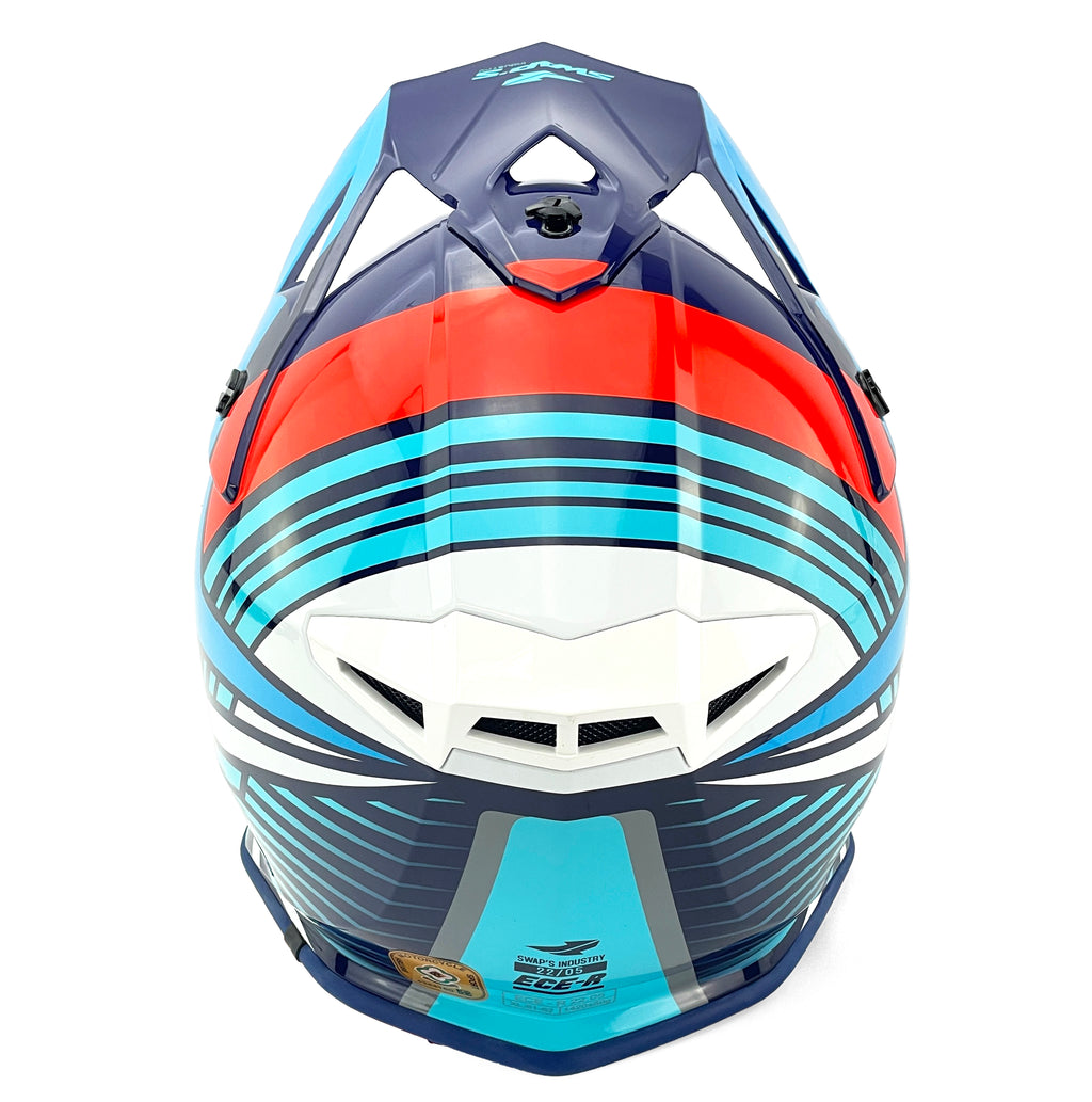 MX HELMET XL 62 WHITE/BLUE 21, SWAP'S S818 FULL FACE CSW6G1105, !! ACU GOLD APPROVED !!
