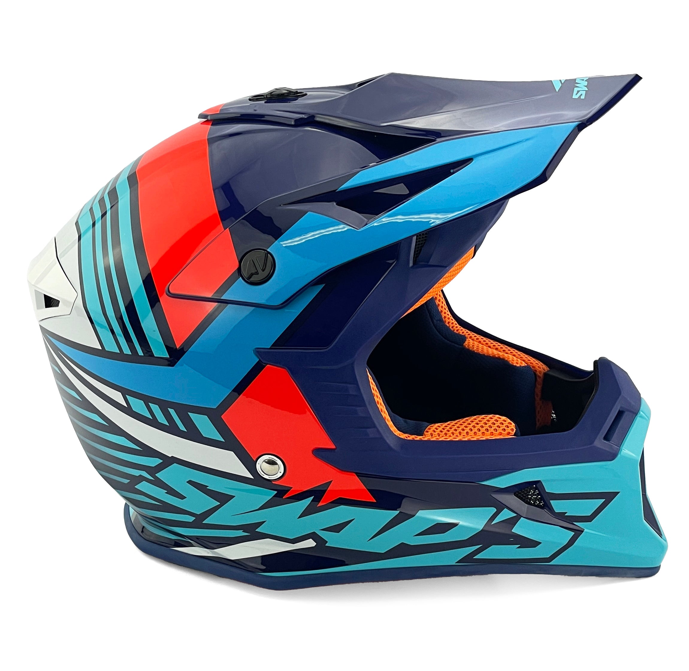 MX HELMET XL 62 WHITE/BLUE 21, SWAP'S S818 FULL FACE CSW6G1105, !! ACU GOLD APPROVED !!